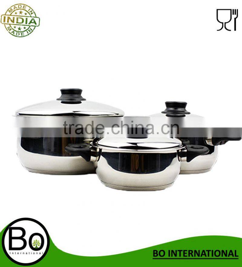 Stainless Steel Dutch oven w/lid 20 cm & bakelite handles & knobs