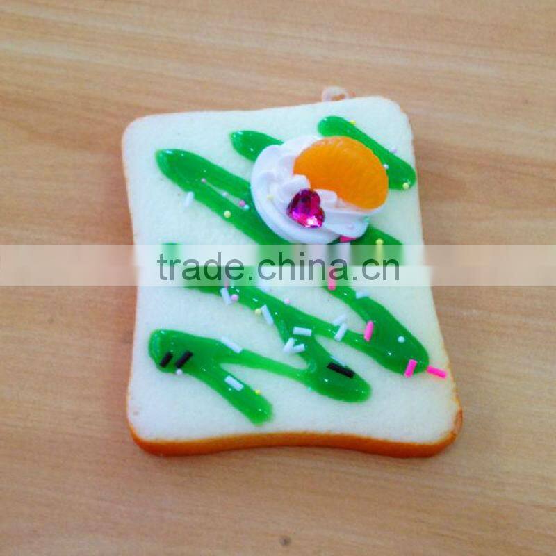 Artificial bread with cream and chocolate | Decorative keychains for girls | Yiwu Sanqi Crafts - Fake food manufacturer