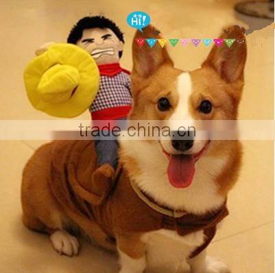 2015 Creative Riding Horse Dog Costume Novelty Pet Clothes Cowboy Dog Clothing