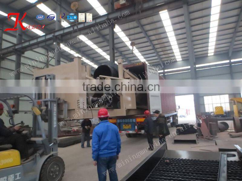 Mobile Alluvial Gold Sand Ore Washing Trommel Screen for Ghana