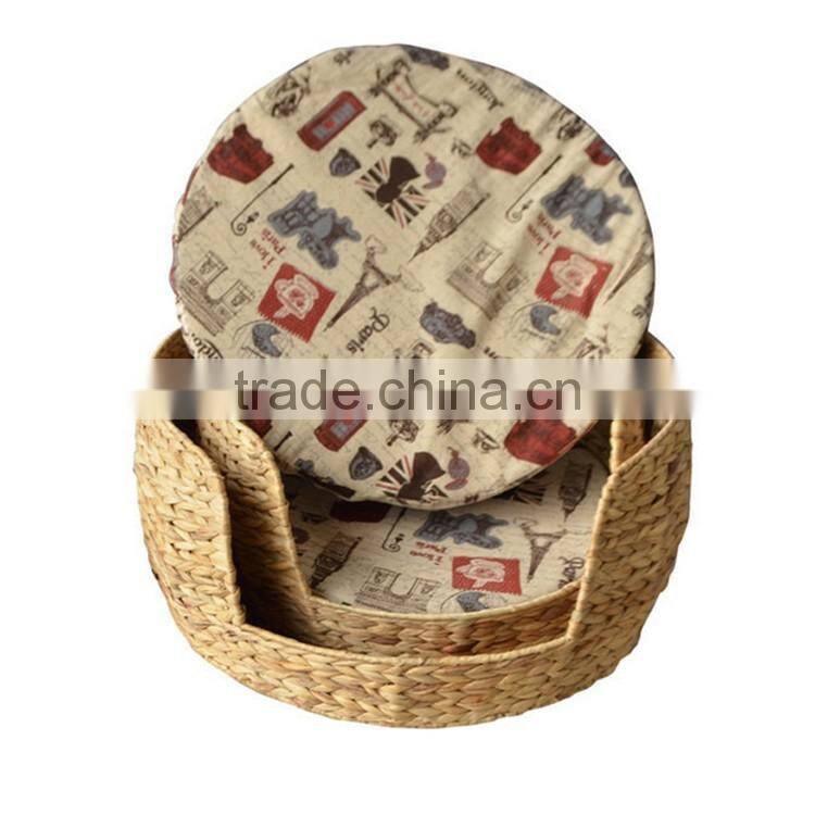 Wholesale dog supply multi designs natrual straw woven bed for dog