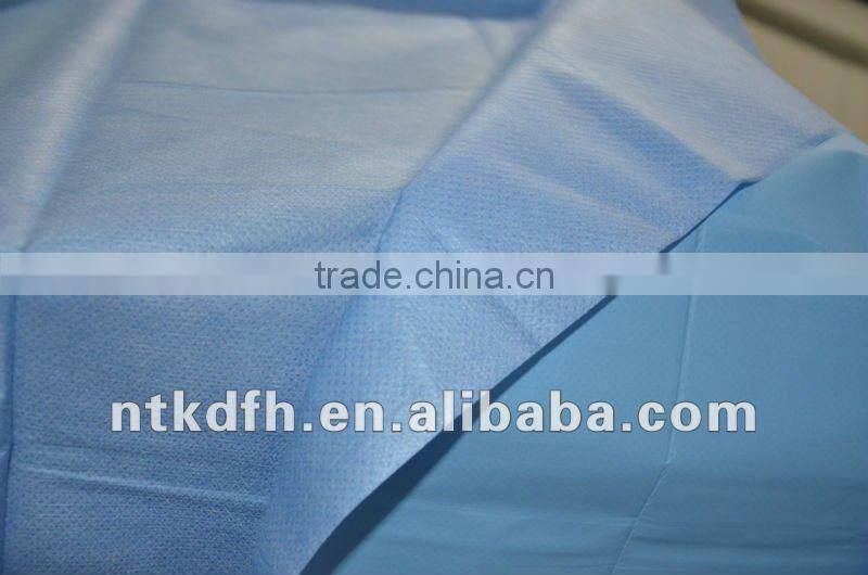 PE coated nonwoven for medical bed sheet or gown