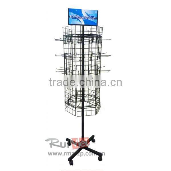 customized spinning metal hanging display rack