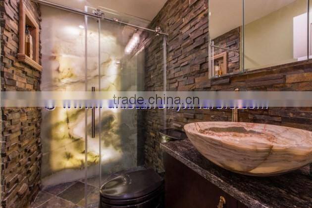 CUSTOM DESIGN ONYX BATHROOM COUNTERTOPS