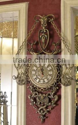 Antique Wall Hanging Clock, Italy Baroque Style Wall Mounted Clock