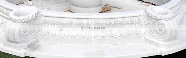 Fish Carved White Marble Garden Fountain