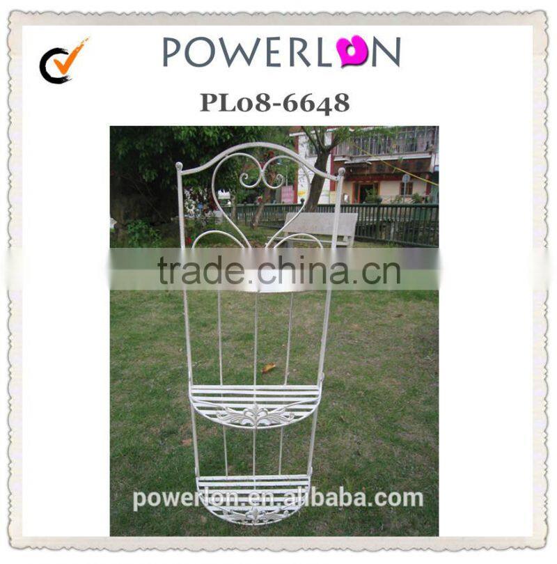 Nicely Classical Vintage Antique White Wrought Irons Antirust Metal Indoor and Outdoor Decorative Garden Flower Planters