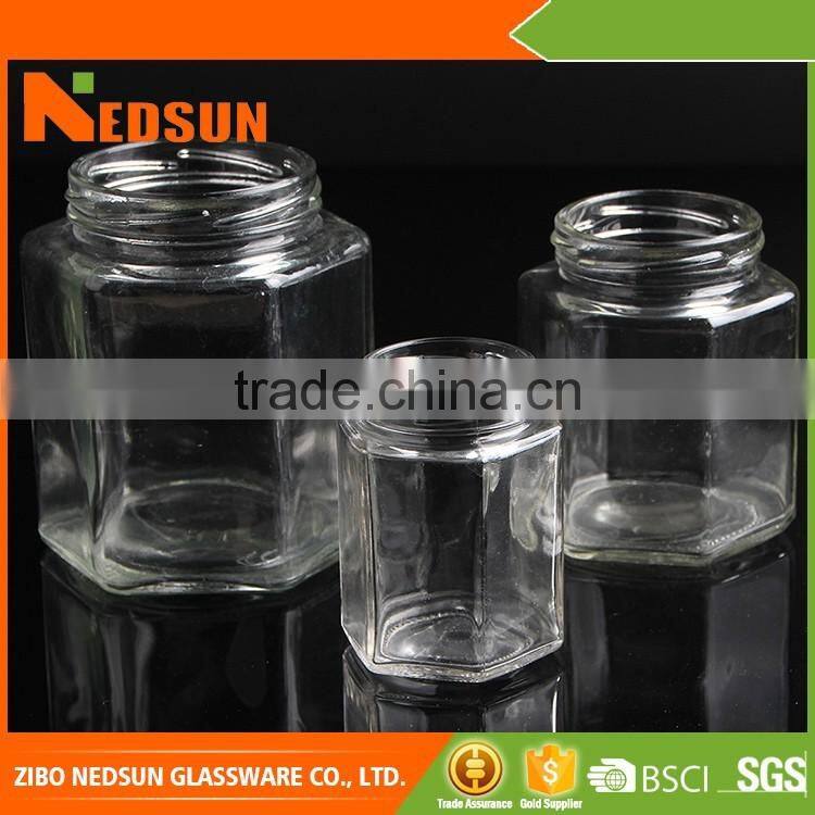 Wholesale machine made glass honey jars for salebest selling products in china