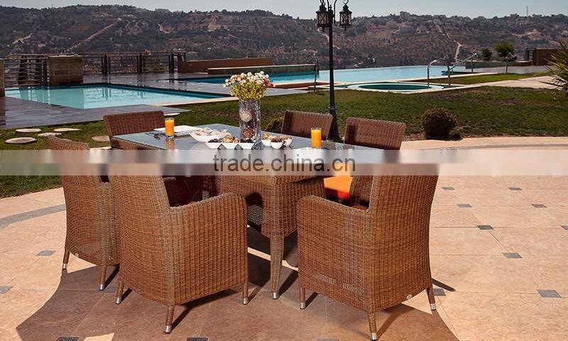 2017 Trade Assurance Newest Design outdoor 6pcs compact rattan resin wicker dining table set designs