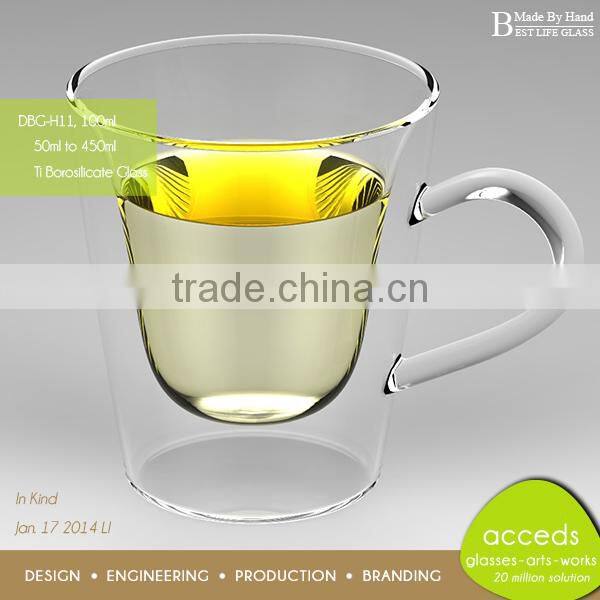 Made-By-Hand Glass Double Wall Thermos Cup