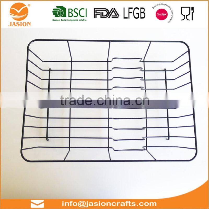 WI2907 Metal Wire Coated Dish Rack Kitchen Sink Drainer