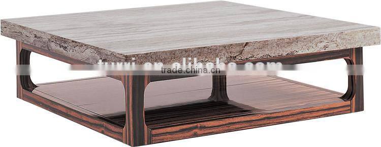 European Luxury marble wood coffee table for living room set