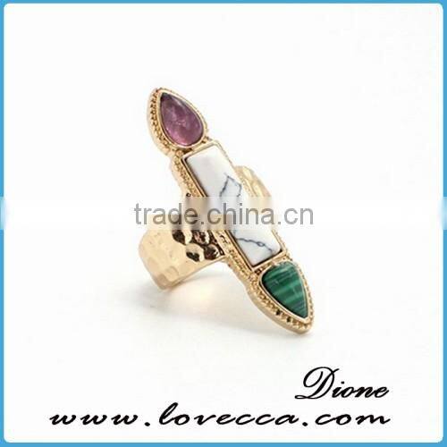 Alibaba Top Sale Natural Amethyst Bullet Shape Stone Vintage Pure Gold Ring for Woman