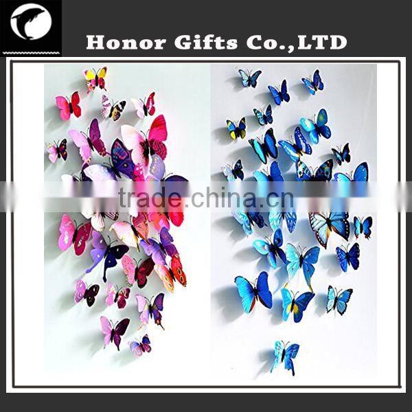 Colorful Promotional Home Decorative Plastic 3D Butterfly Stickers