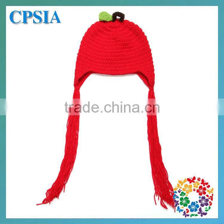 Baby boys Xmas knitted winter hat newborn photography props red pattern knit cap