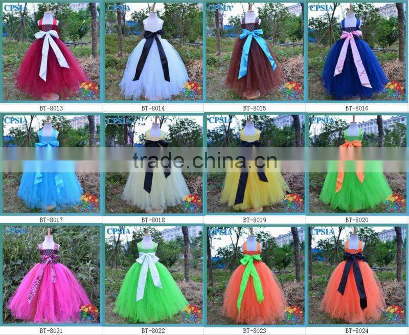 Flower Baby Girls Tutu Grown 3Layers Fairy Dress With Bow Belt
