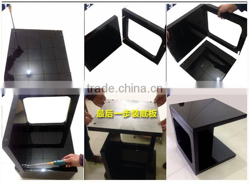 new design colorful wood sofa side table multifunction assembly cube bookshelf high quality Glossy MDF wood coffee table