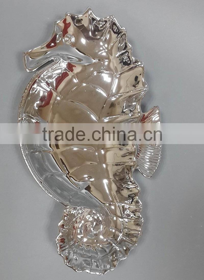 Sea horse shape ceramic chocolate plate
