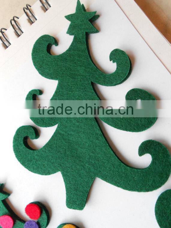 2017 new fashion products alibaba quality felt cut out christmas tree ornament home decoration made in China