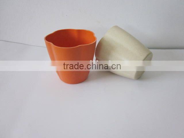 Family beautiful plastic flower pot/ garden pot bamboo fiber flowerpot