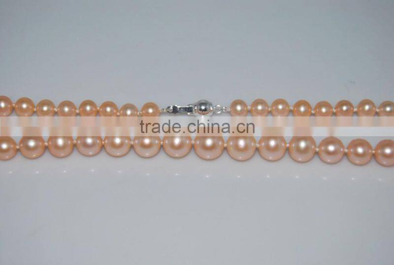 AAA 8-9mm pink freshwater pearl necklace