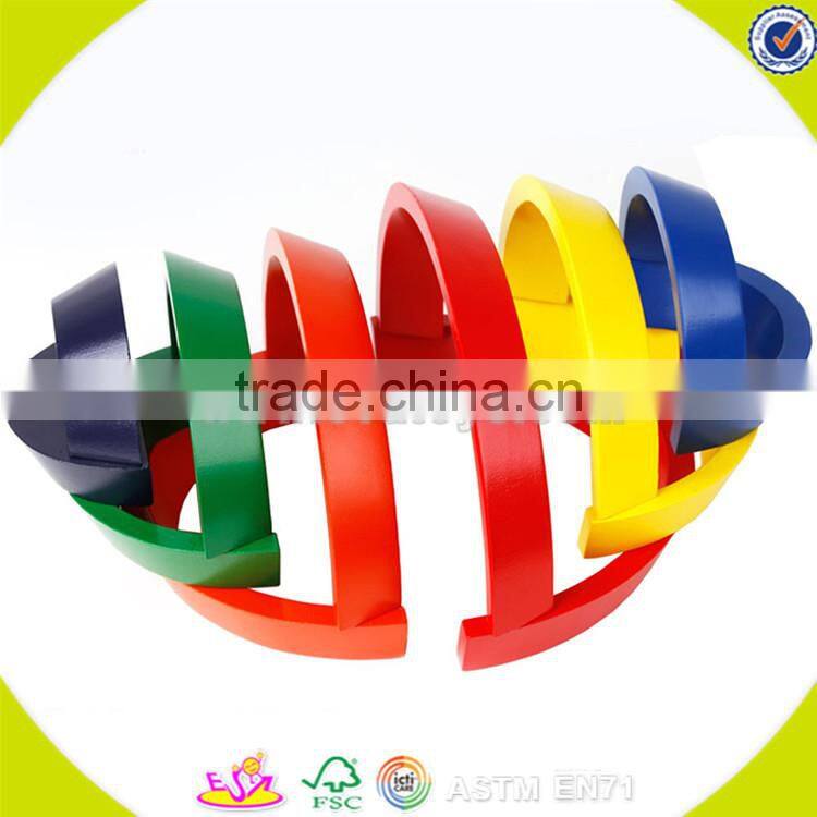 Wholesale hot wooden stacking puzzle blocks toy colorful wooden stacking puzzle blocks toy W13A017