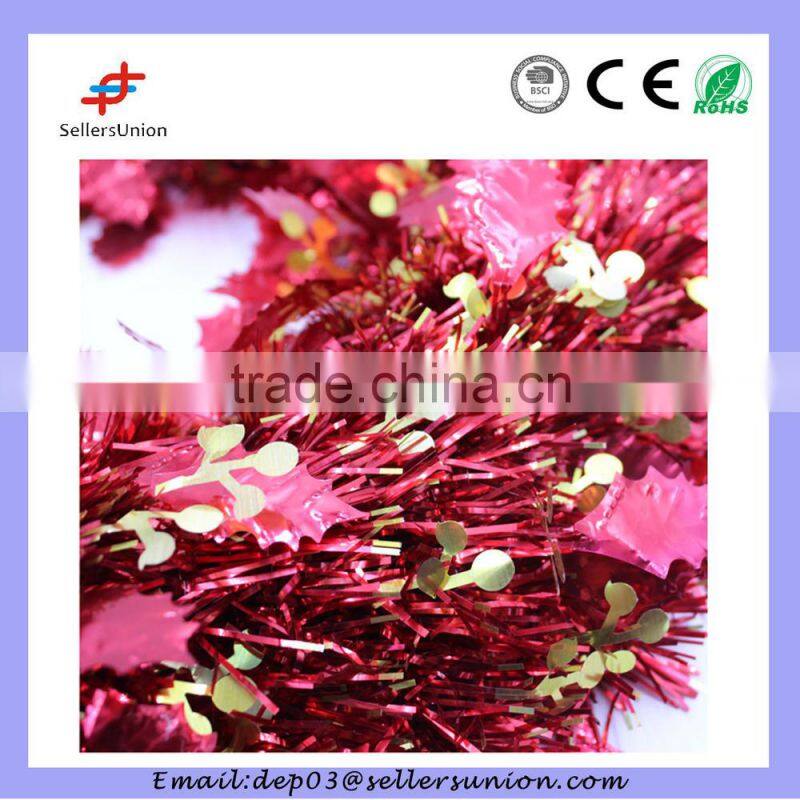 2015 New Hot Seal Beautiful Design Elegant Pet Tinsel Christmas Wreath