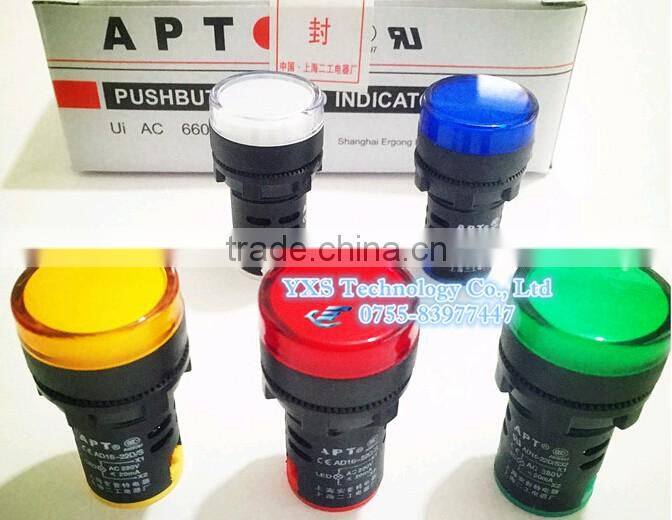 AD16-22D/S 22mm 6.3V-380v painel indicam luz de sinal conduzido brilho warterproof indicador luzes indcating buraco tamanho