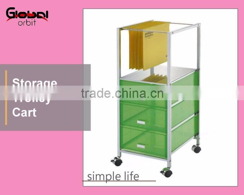 Rolling Office File Documents Holder With KD Drawer Organizer Trolley Cart