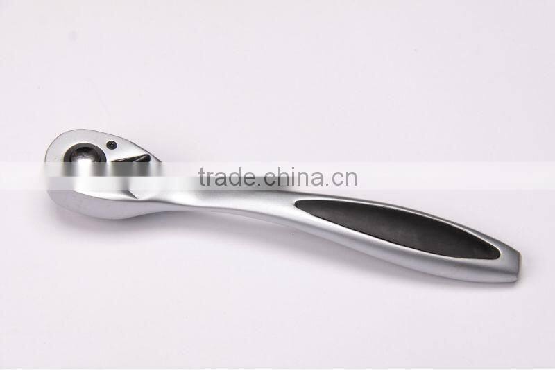 ratchet handle, 72T, curved handle with pear-type handle, 40cr+crmo material, PP+TRP handle, good quality ratchet handle