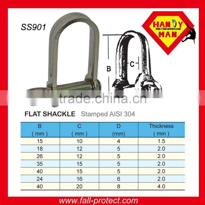 Stainless Steel 304 D Shaped Flat Shackle
