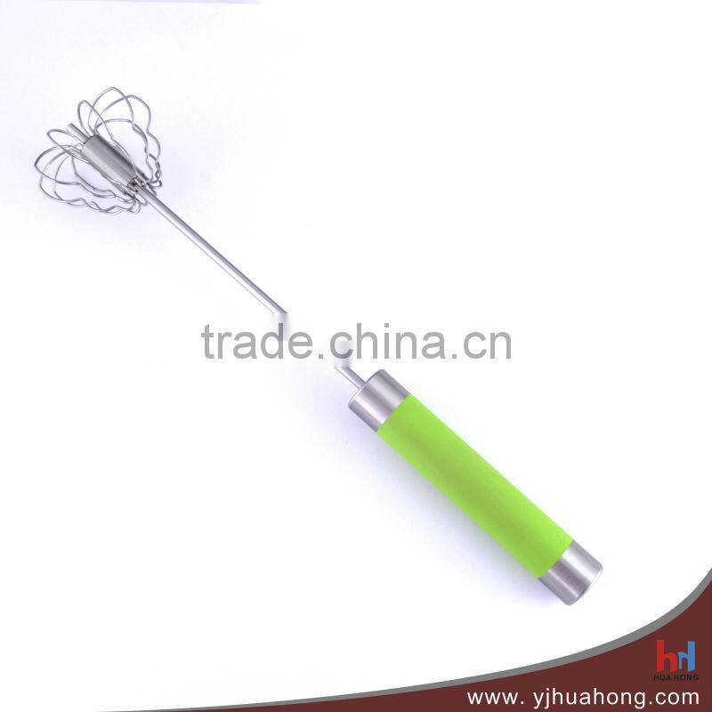 New Design Rotation Egg Whisk with Red Plastic Handle