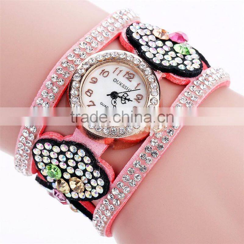 charming sexy lady decoration watch Fashion Korean velvet heart-shaped female diamond bracelet wristwatch