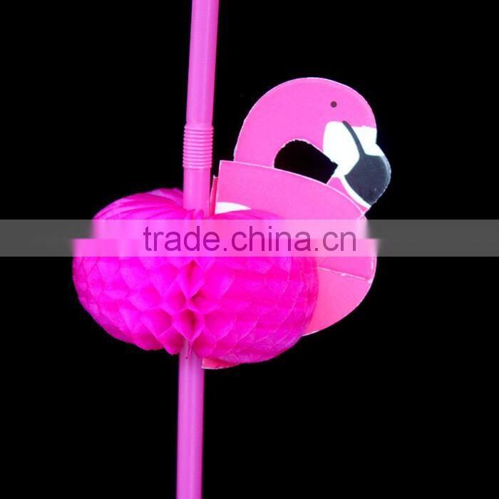 China Supplied Party Decoration Tissue Paper Flamingo Plastic Drinking Straw Flexible