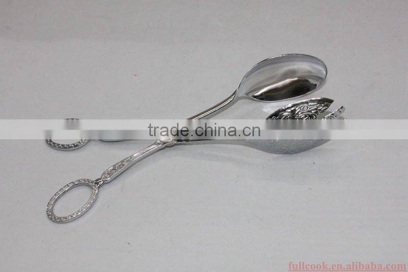 Deluxe food tong w/golden and silver