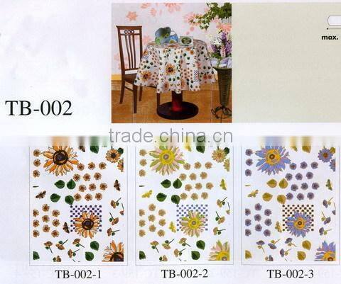 2016 Designed Printed PVC table cover cloth with falannel back