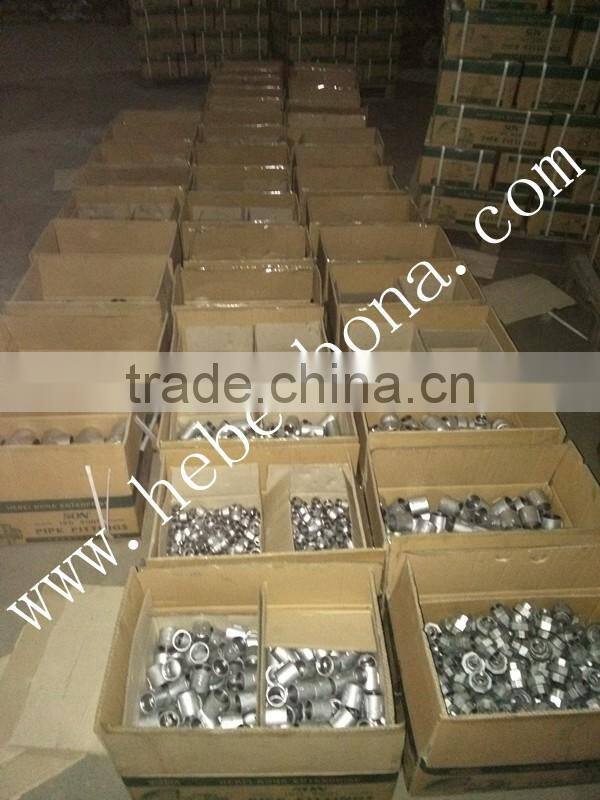 Baked galvanized Plain end malleable iron pipe fittings with BS threads