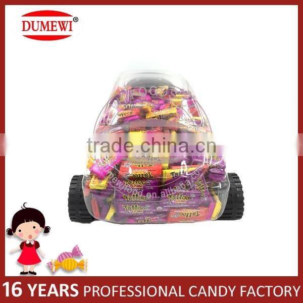 Tattoo Fruit Bubble Gum in Mini Car Jar