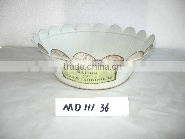 Green Galvanized Metal Bucket With Handles
