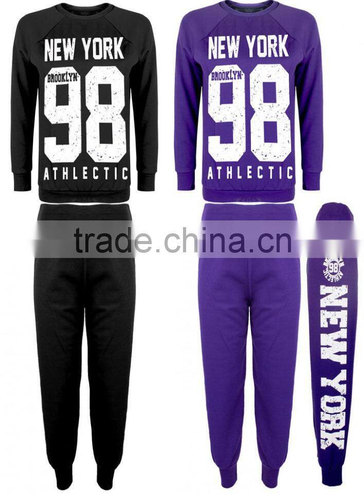NEW LADIES New York 98 Athlectic Sweat Tracksuit JOGGERS SET GYM SUIT