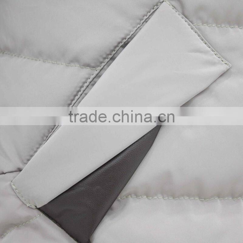 2014 Alike fashion long women jacket with faux fur hood