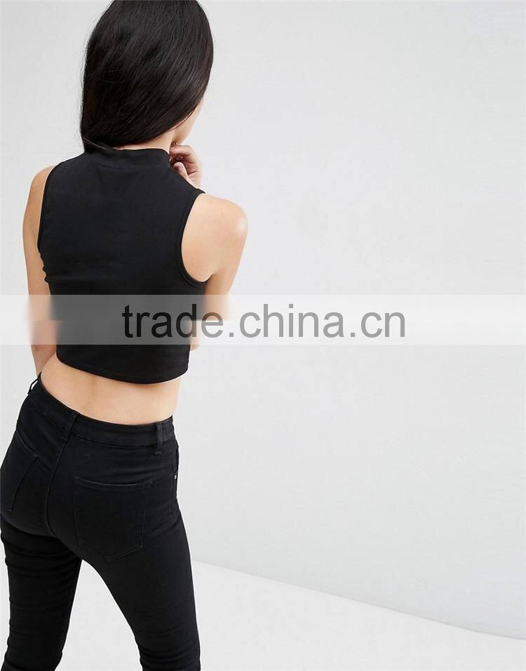 Cotton T Shirt Summer 2016 Women Clothes Plain Crop Top