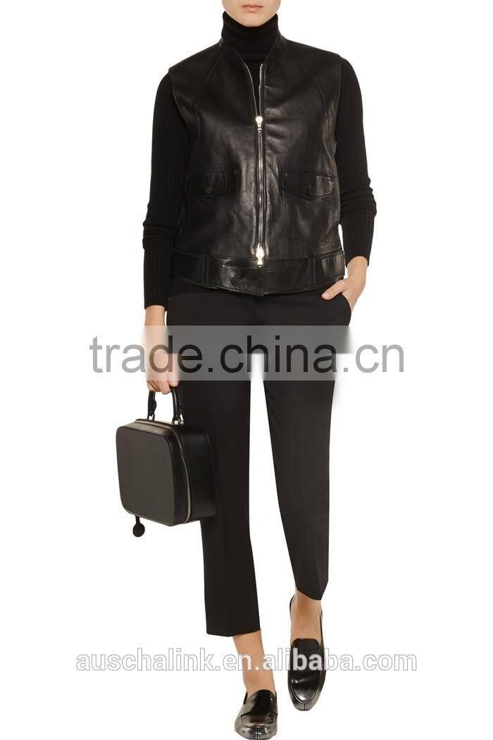 new arrival autumn leather biker vest new pattern low price