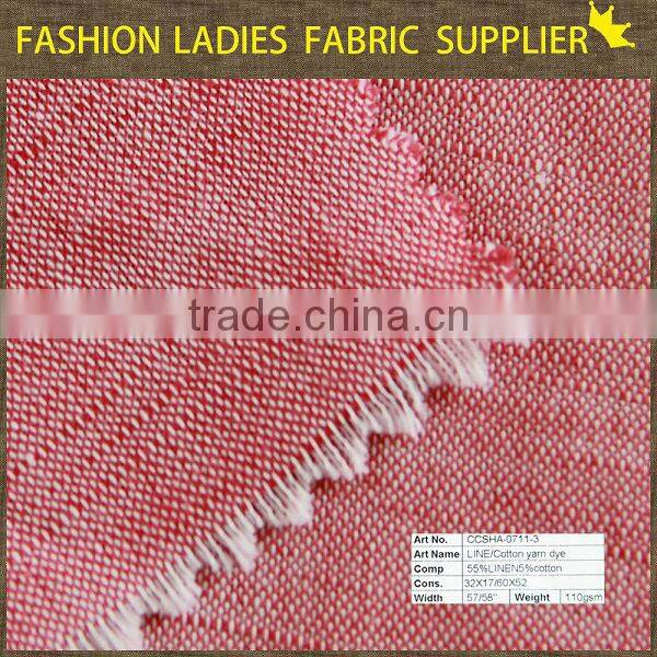 shaoxing cicheng fashion cotton linen fabric, linen pants skirt