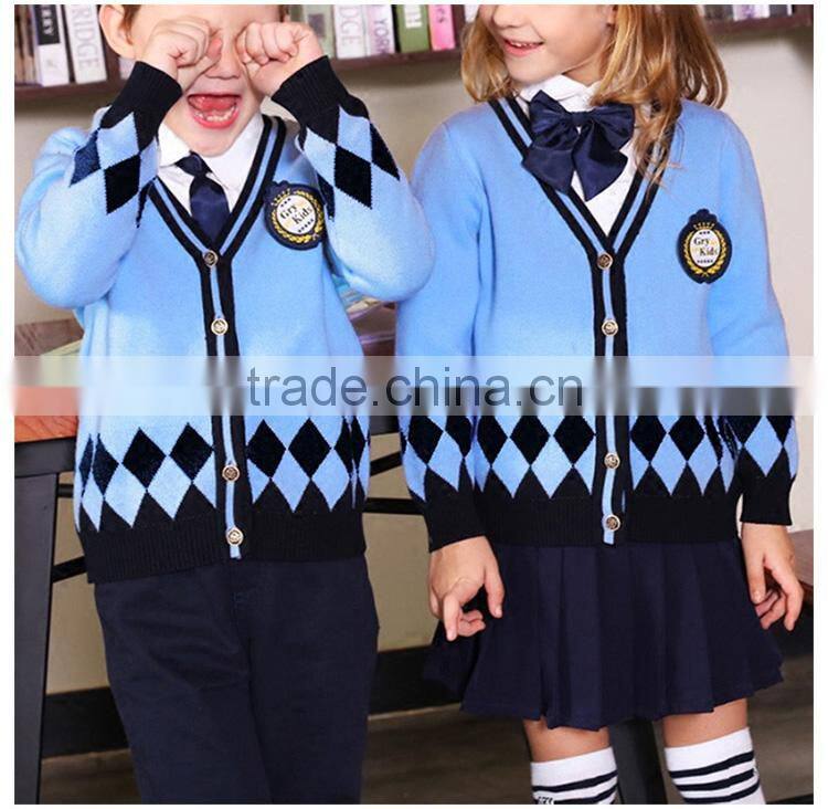 Kindergarten clothing spring and autumn wear school uniforms classes spring British college wind children's sweaters set custom
