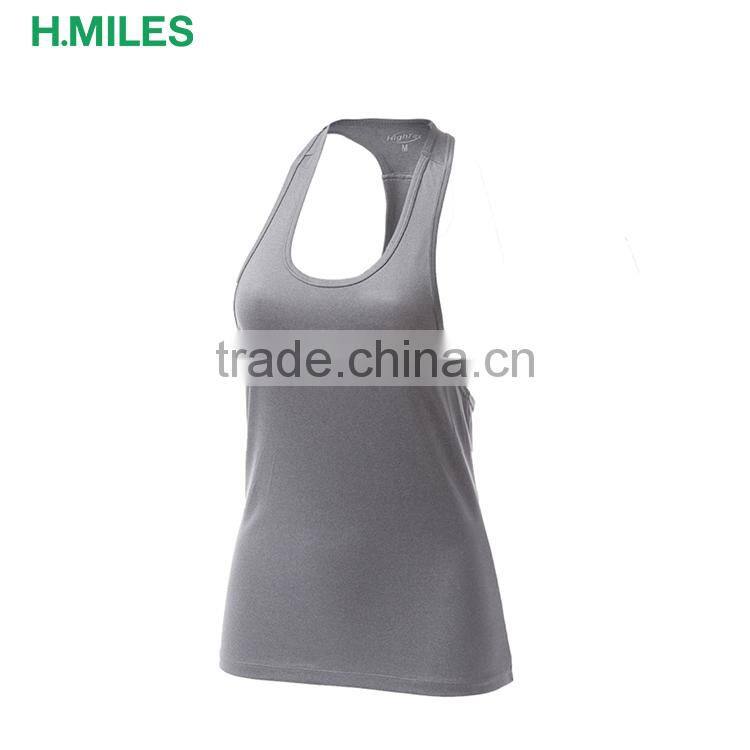 Grey Fitness Tights Elastic Quick-drying Women Yoga Tank Tops in Bulk