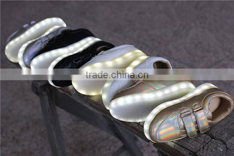 HFR-TS-20-3 2015 new design glow running shiny shoes for kids