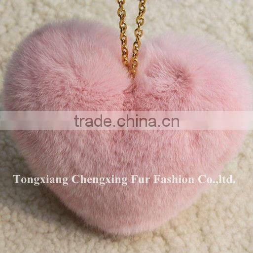 CX-A-02 Genuine Rabbit Fur Pendant Keyring ~ MIXED COLOUR