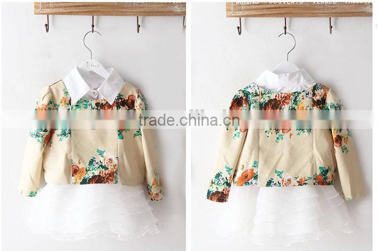 Fashion kid Refreshing Chiffon Dress floral printing dress kid clothes ,wholesale children's boutique clothing
