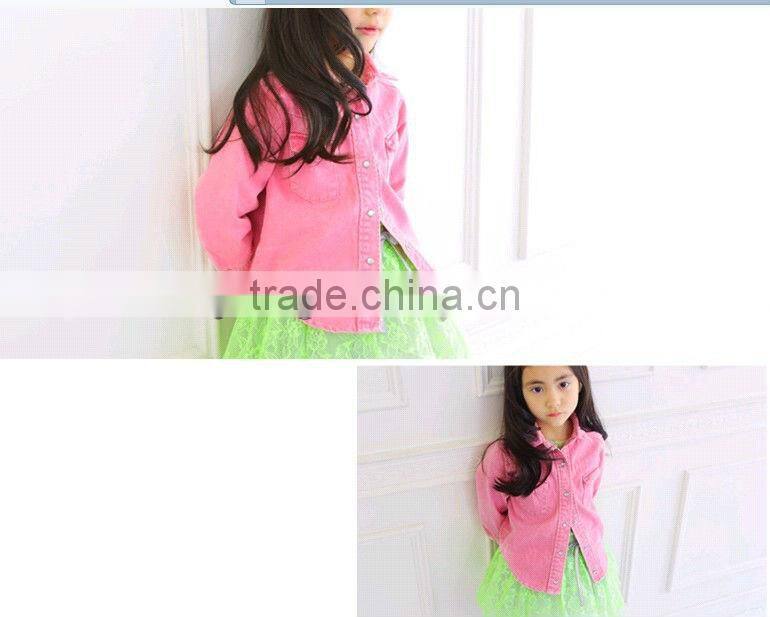 Newest style Autumn/spring season children young girls jean coat